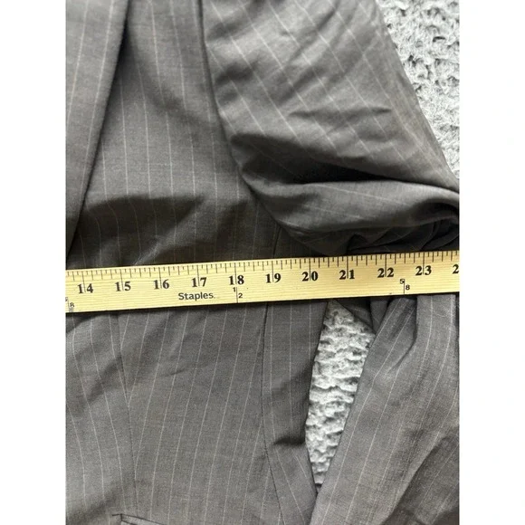 Escada Margaretha Ley Vintage Gray 90's Pinstripe Blazer Oversize L/XL‎
